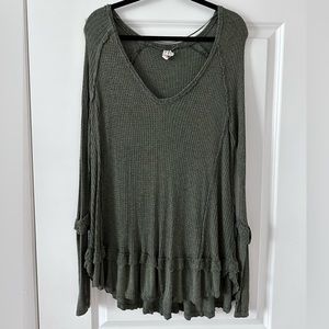 Free People Olive Green Slouchy Sweater